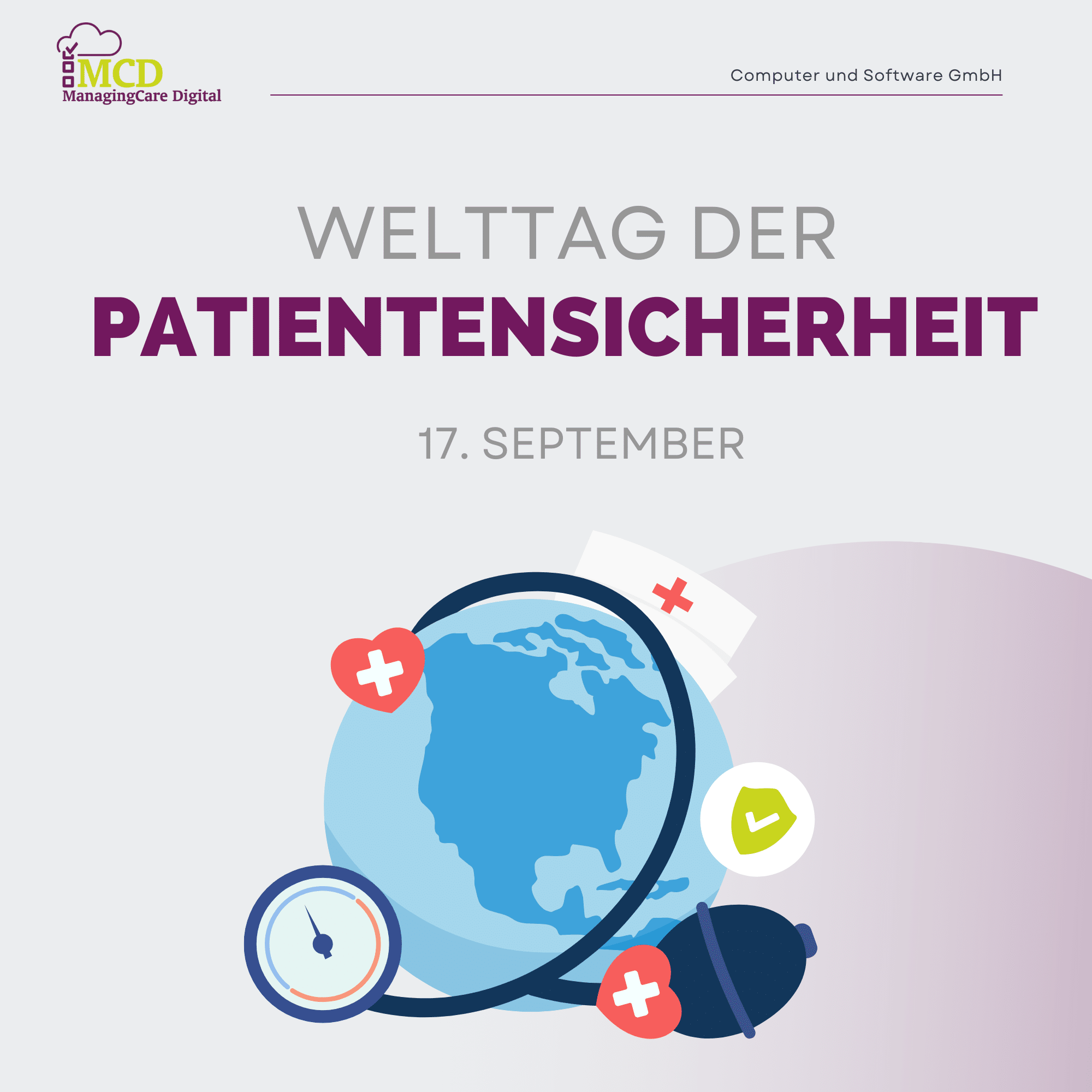 Earth with heart and stethoscope for World Patient Safety Day 2024