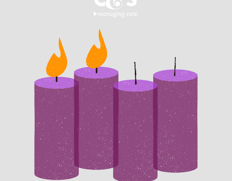 2. Advent mit zwei brennenden Kerzen