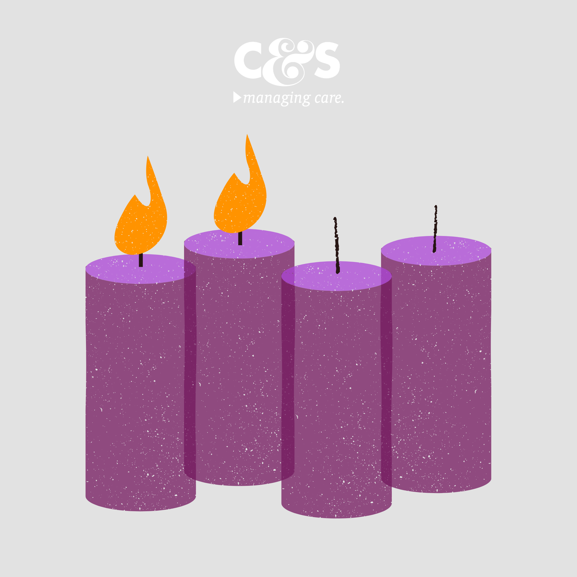 2. Advent mit zwei brennenden Kerzen
