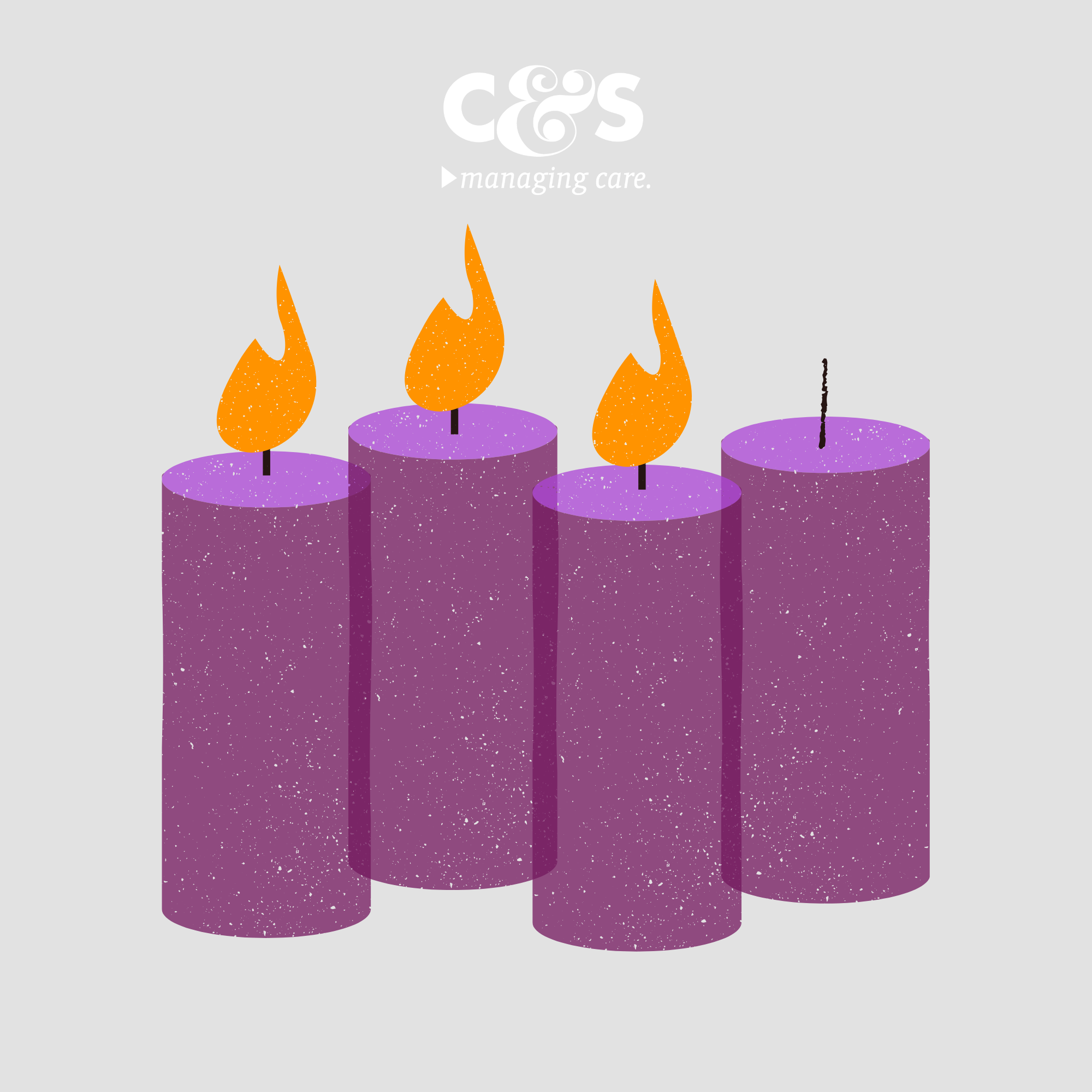 3. Advent mit drei brennenden Kerzen