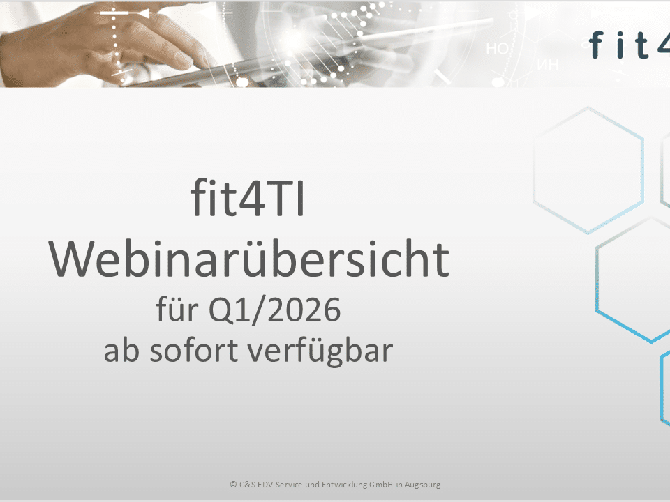 Übersicht über die fit4Ti Webinare für das Quartal 1 2026 erschieden