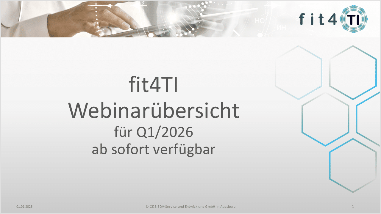 Übersicht über die fit4Ti Webinare für das Quartal 1 2026 erschieden