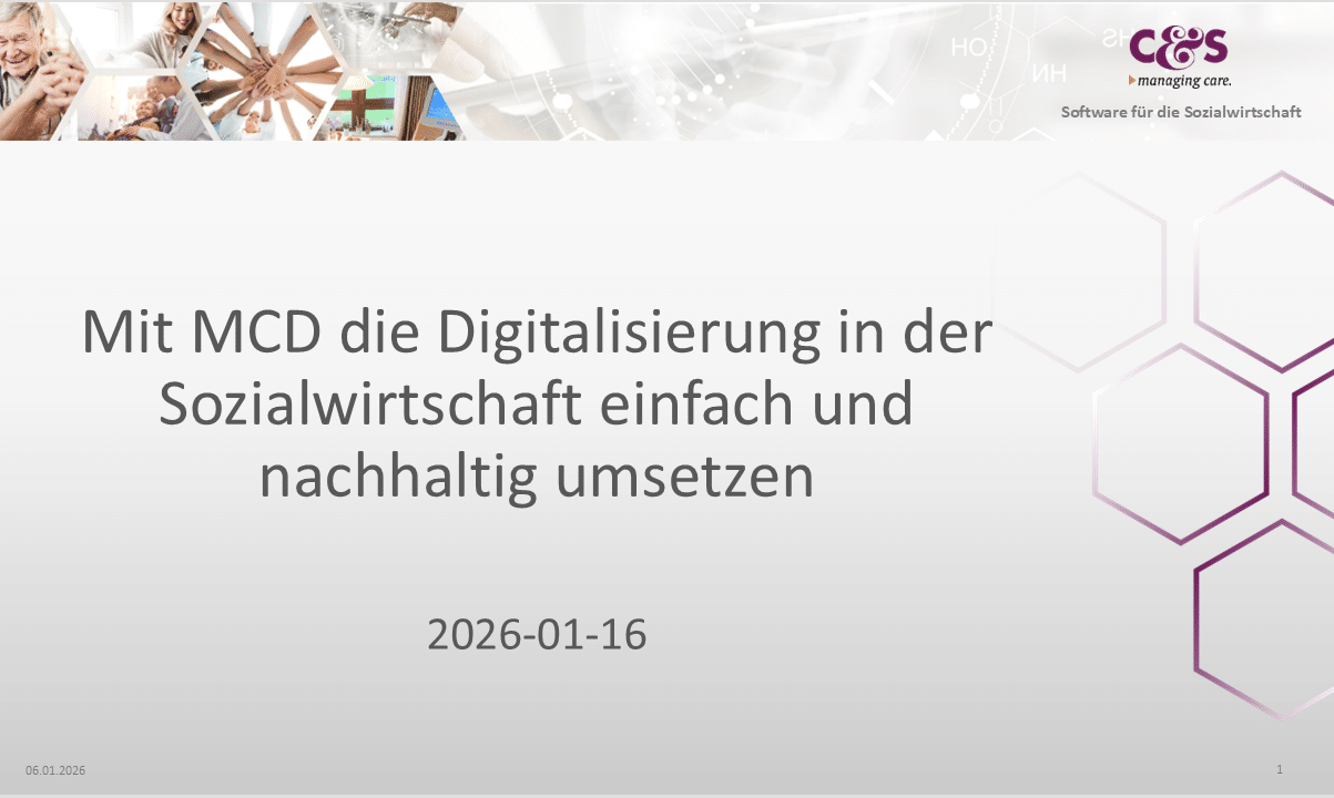 MCD-Info: Mit MCD die Digitalisierung in der Sozialwirtschaft einfach und nachhaltig umsetzen